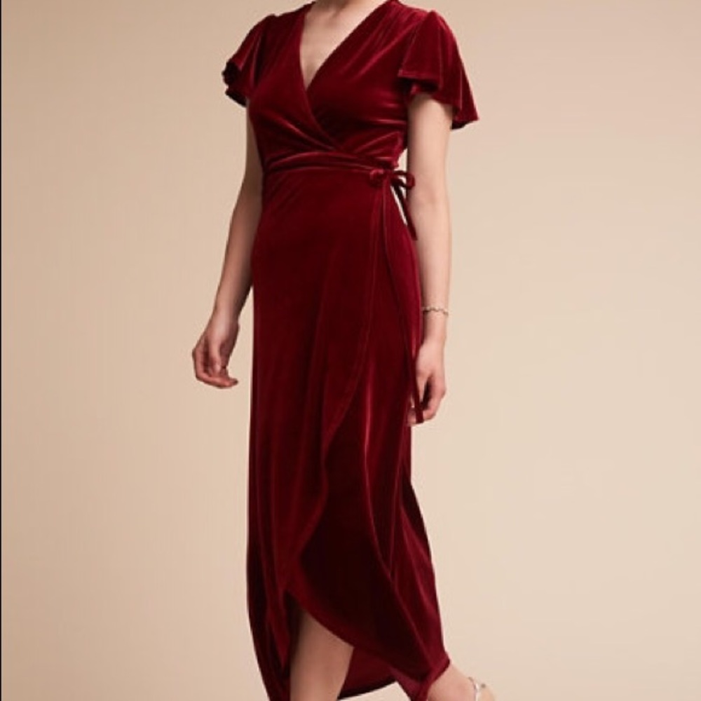 BHLDN Thrive Dress Red Velvet